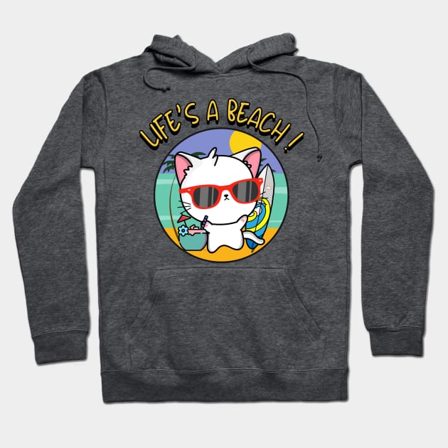 Life's a beach Angora Cat Hoodie by Pet Station